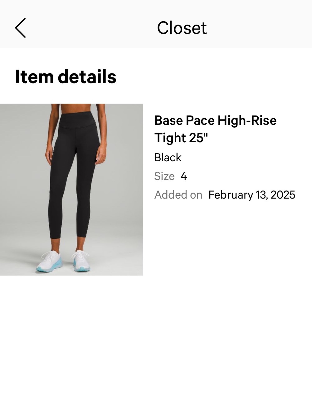 lululemon athletica Base Pace High-Rise Tight 25" - Black
Worn only a few times